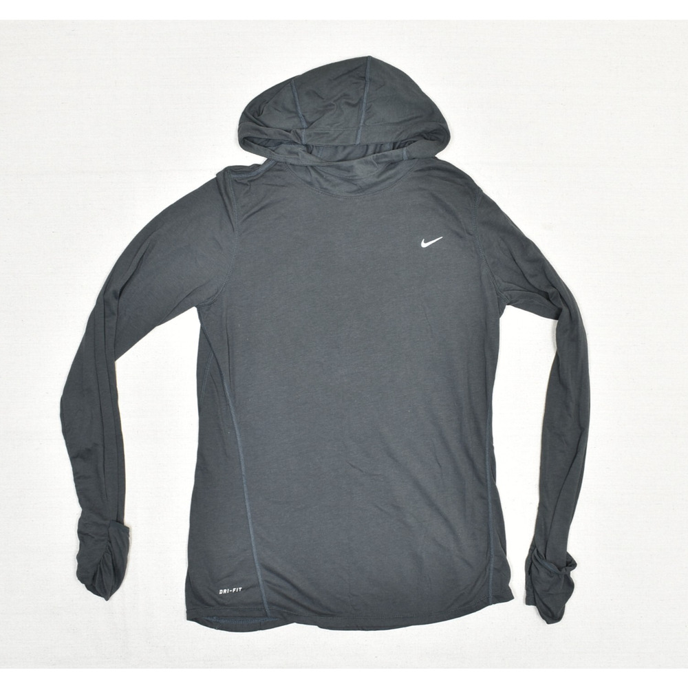 Nike Women's Pullover Sweatshirt High Neck Polyester Gray Size M Dri Fit Run